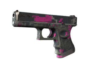 Glock-18 | Пиксельный камуфляж «Розовый» (Закалённое в боях)